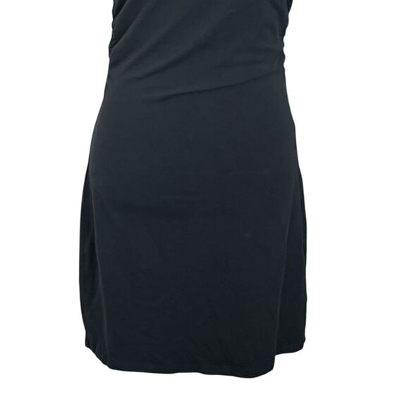 Reformation Alden Mini Dress Size Medium Black Ruched Organic Cotton Sleeveless - Picture 6 of 10